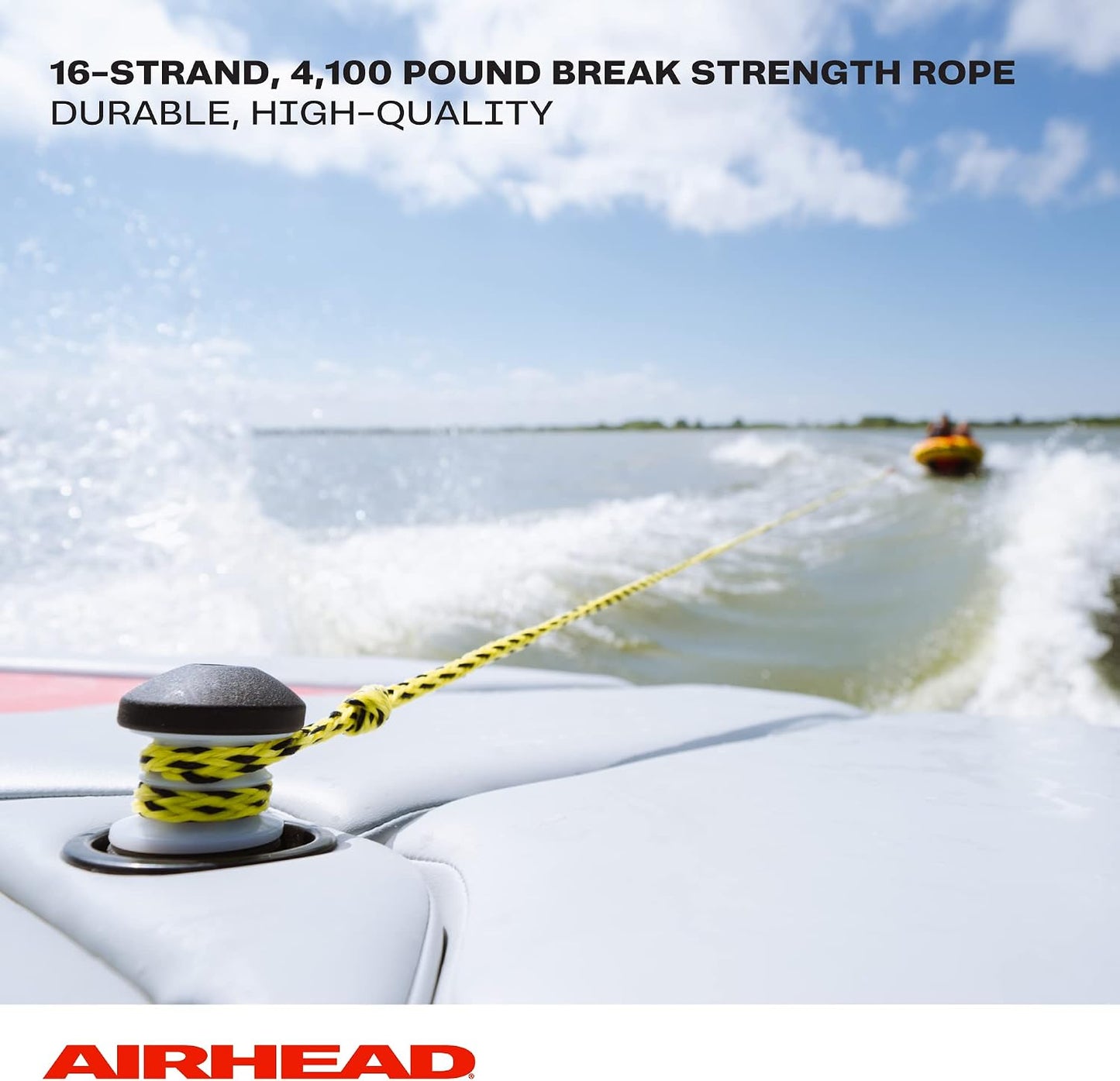 60ft 2-Section Heavy Duty Tow Rope for 1-4 Person Towable Tubes (4100 lbs Break Strength)