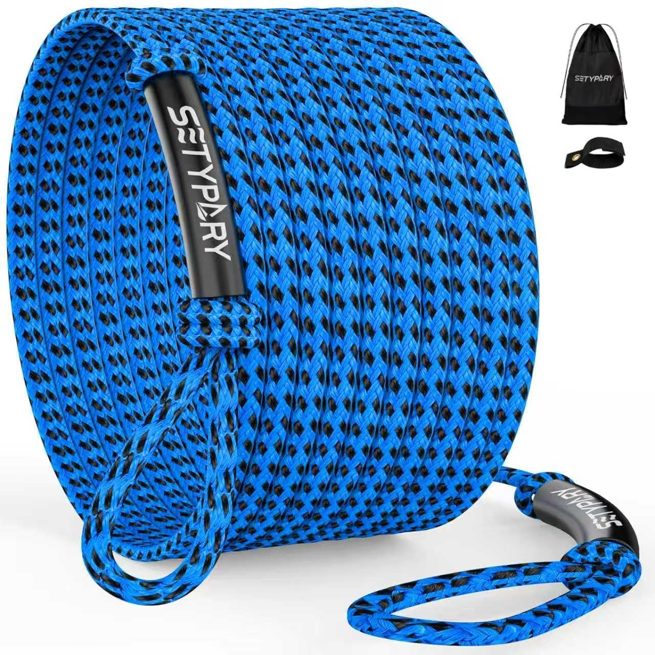 60ft Heavy-Duty Floating Boat Tow Rope for 1-4 Person Towable Tubes (4,000–6,000 lbs Capacity)