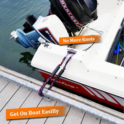 Shock-Absorbing Bungee Dock Line with Quick-Connect Snaps for Boats, Pontoons & Jet Skis