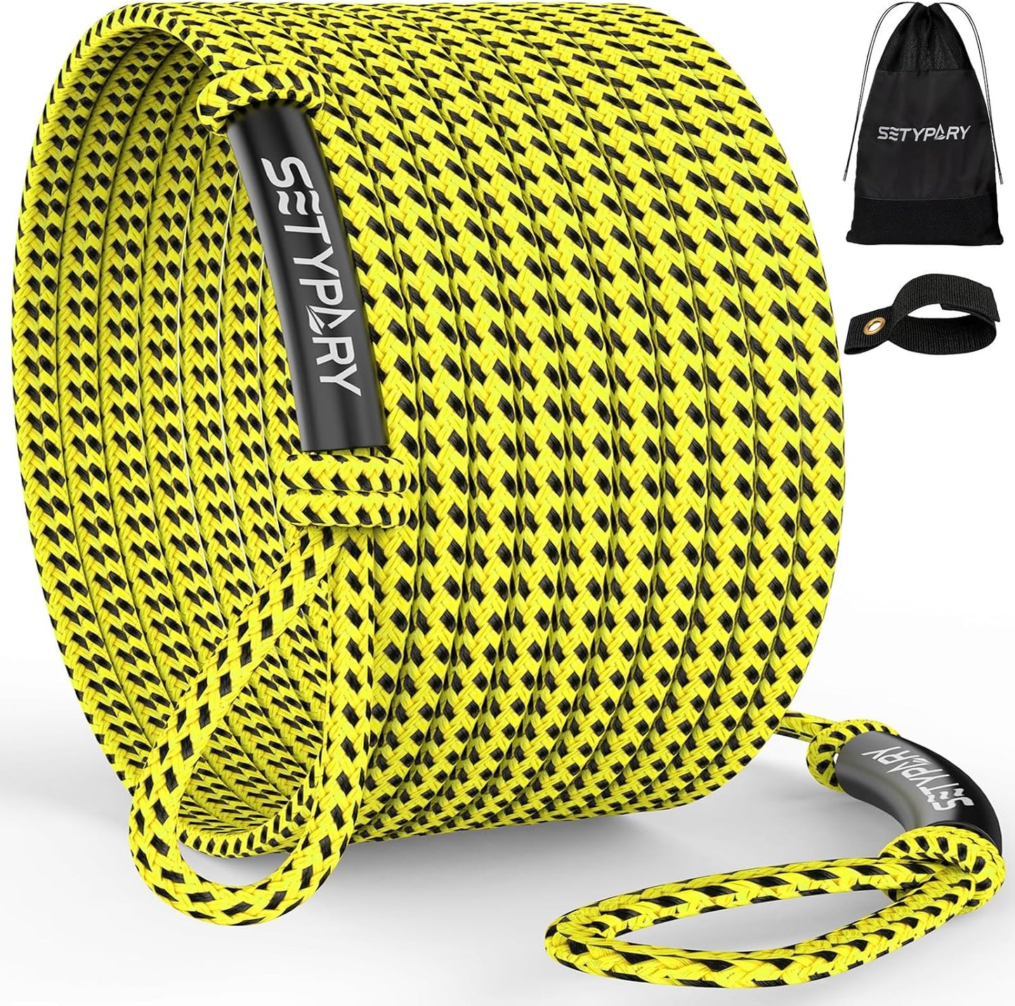60ft Heavy-Duty Floating Boat Tow Rope for 1-4 Person Towable Tubes (4,000–6,000 lbs Capacity)