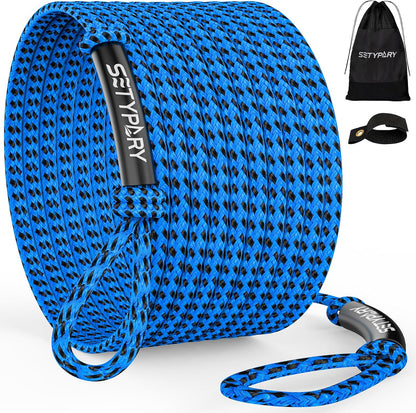 60ft Heavy-Duty Floating Boat Tow Rope for 1-4 Person Towable Tubes (4,000–6,000 lbs Capacity)